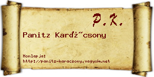 Panitz Karácsony névjegykártya
